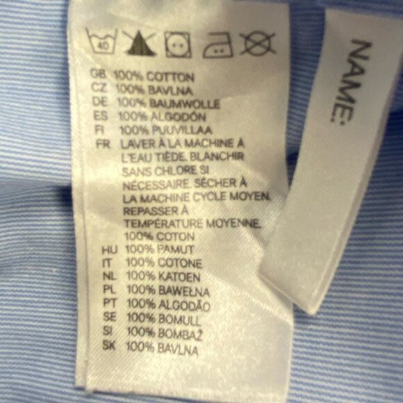 H&M L.O.G.G. Pinstripe Blue Long-Sleeve Button-Down Shirt size 3-4 Years - Picture 7 of 8